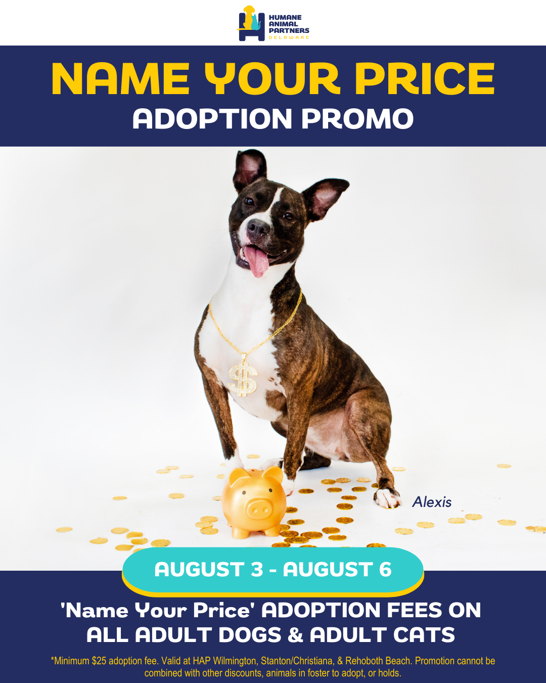 Name your Price Adoption promotion – Humane Animal Partners